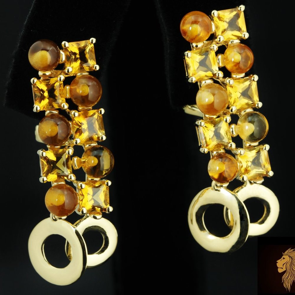 Levian Couture / 15 CT Honey Citrine Earrings 14K